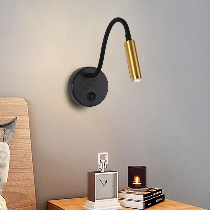 Brilagi - LED Pritemdomas lankstus sieninis šviestuvas MAYA 1xG9/4W/230V juodas/auksas 2700-6500K Wi-Fi Tuya