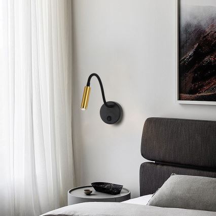 Brilagi - LED Pritemdomas lankstus sieninis šviestuvas MAYA 1xG9/4W/230V juodas/auksas 2700-6500K Wi-Fi Tuya