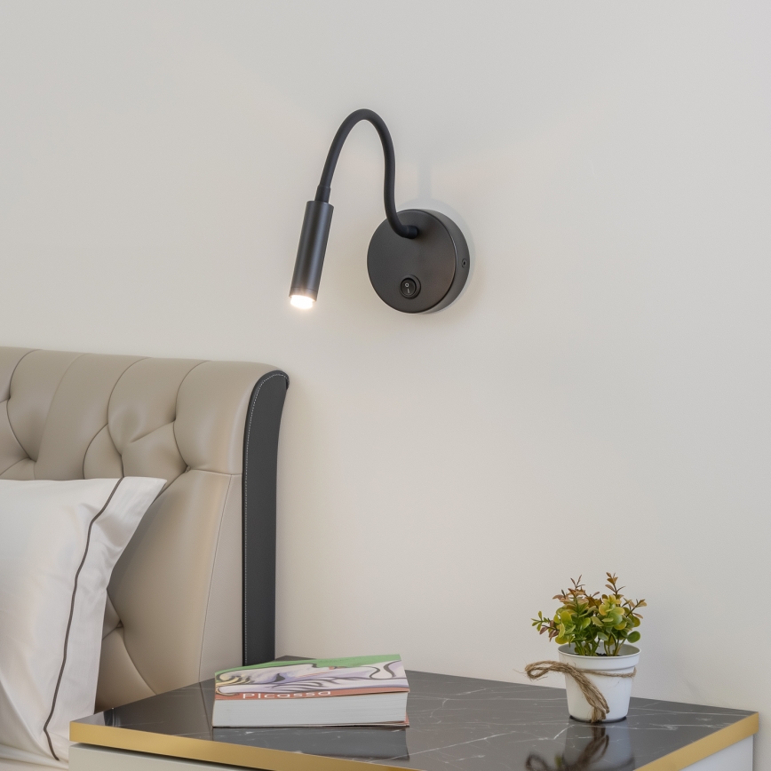 Brilagi - LED Pritemdomas lankstus sieninis šviestuvas MAYA 1xG9/4W/230V juodas 2700-6500K Wi-Fi Tuya