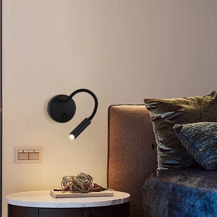 Brilagi - LED Pritemdomas lankstus sieninis šviestuvas MAYA 1xG9/4W/230V juodas 2700-6500K Wi-Fi Tuya