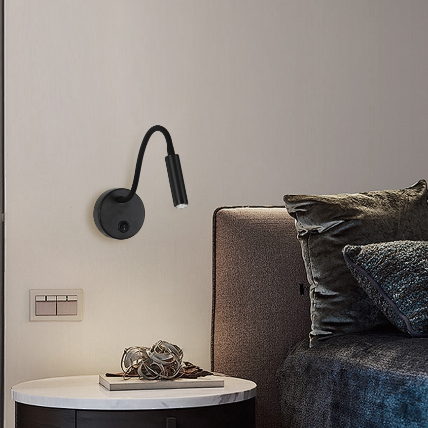 Brilagi - LED Pritemdomas lankstus sieninis šviestuvas MAYA 1xG9/4W/230V juodas 2700-6500K Wi-Fi Tuya
