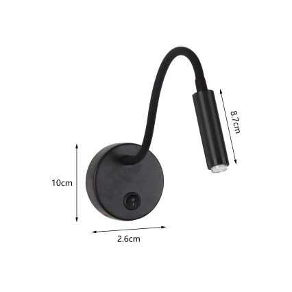 Brilagi - LED Pritemdomas lankstus sieninis šviestuvas MAYA 1xG9/4W/230V juodas 2700-6500K Wi-Fi Tuya