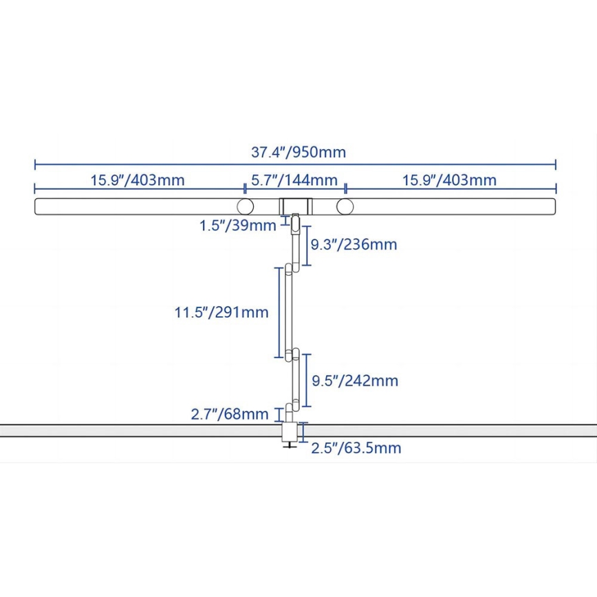 Brilagi - LED pritemdoma jutiklinė lanksti stalinė lempa VARIO LED/24W/230V 3000-6500K CRI 92 balta