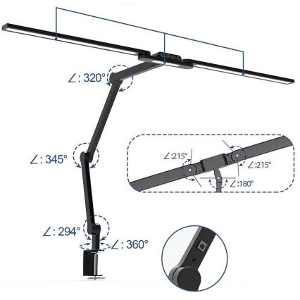 Brilagi - LED šviesos reguliavimas jutiklinė lankstus Stalinis šviestuvas VARIO LED/24W/230V 3000-6500K CRI 92 juoda