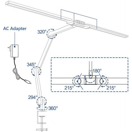 Brilagi - LED šviesos reguliavimas jutiklinė lankstus Stalinis šviestuvas VARIO LED/24W/230V 3000-6500K CRI 92 juoda