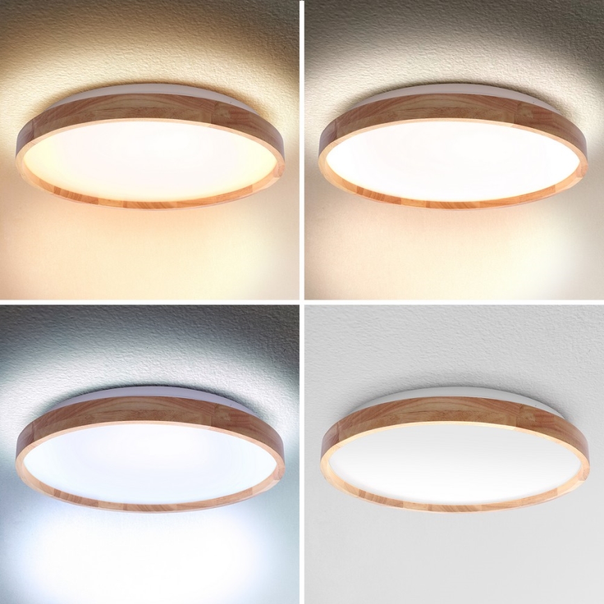 Brilagi - LED Pritemdomas lubinis šviestuvas ALSON LED/48W/230V 3000-6500K ąžuolas diametras 39,5 cm + nuotolinio valdymo pultas