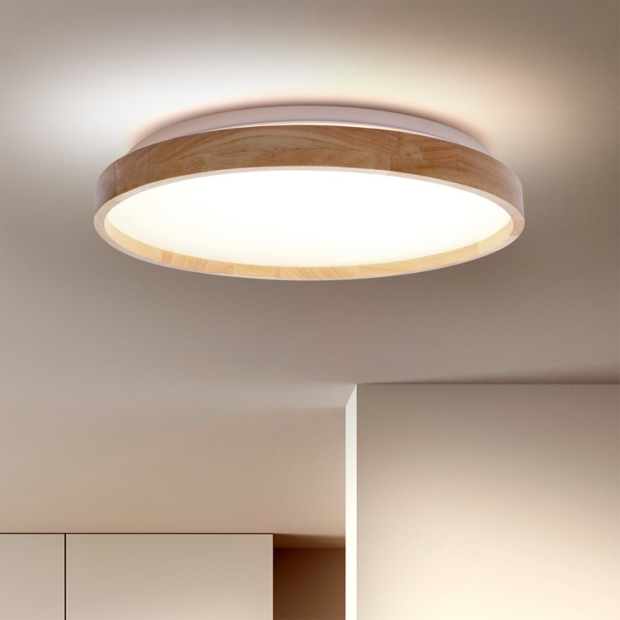 Brilagi - LED Pritemdomas lubinis šviestuvas ALSON LED/48W/230V 3000-6500K ąžuolas diametras 39,5 cm + nuotolinio valdymo pultas