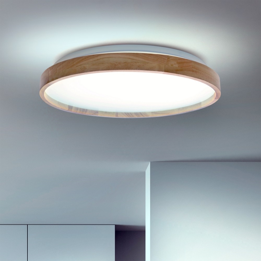 Brilagi - LED Pritemdomas lubinis šviestuvas ALSON LED/48W/230V 3000-6500K ąžuolas diametras 39,5 cm + nuotolinio valdymo pultas