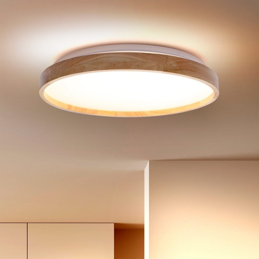 Brilagi - LED Pritemdomas lubinis šviestuvas ALSON LED/48W/230V 3000-6500K ąžuolas diametras 39,5 cm + nuotolinio valdymo pultas