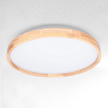 Brilagi - LED Pritemdomas lubinis šviestuvas ALSON LED/48W/230V 3000-6500K ąžuolas diametras 39,5 cm + nuotolinio valdymo pultas