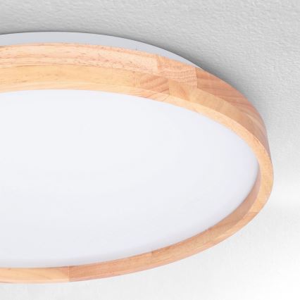 Brilagi - LED Pritemdomas lubinis šviestuvas ALSON LED/48W/230V 3000-6500K ąžuolas diametras 39,5 cm + nuotolinio valdymo pultas
