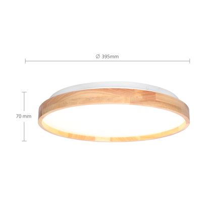 Brilagi - LED Pritemdomas lubinis šviestuvas ALSON LED/48W/230V 3000-6500K ąžuolas diametras 39,5 cm + nuotolinio valdymo pultas