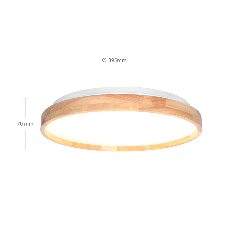 Brilagi - LED Pritemdomas lubinis šviestuvas ALSON LED/48W/230V 3000-6500K ąžuolas diametras 39,5 cm + nuotolinio valdymo pultas