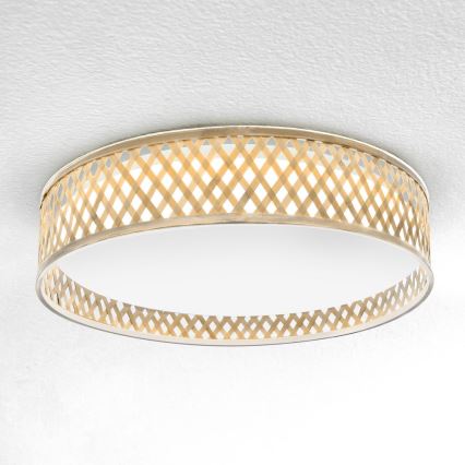 Brilagi - LED Pritemdomas lubinis šviestuvas CAMILA LED/48W/230V 3000-6500K bambukas diametras 40 cm + nuotolinio valdymo pultas