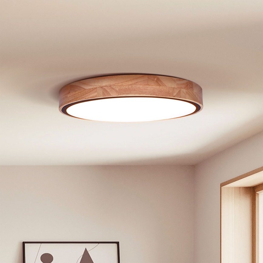 Brilagi - LED Pritemdomas lubinis šviestuvas GLORIA LED/48W/230V 3000-6500K ąžuolas diametras 40 cm + nuotolinio valdymo pultas