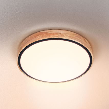 Brilagi - LED Pritemdomas lubinis šviestuvas GLORIA LED/48W/230V 3000-6500K ąžuolas diametras 40 cm + nuotolinio valdymo pultas