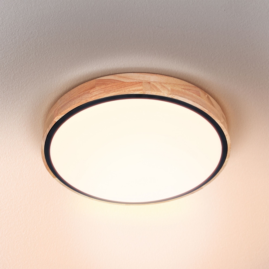 Brilagi - LED Pritemdomas lubinis šviestuvas GLORIA LED/48W/230V 3000-6500K ąžuolas diametras 40 cm + nuotolinio valdymo pultas