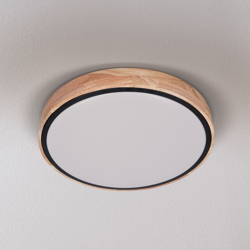 Brilagi - LED Pritemdomas lubinis šviestuvas GLORIA LED/48W/230V 3000-6500K ąžuolas diametras 40 cm + nuotolinio valdymo pultas