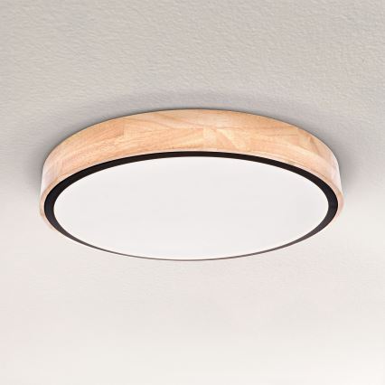 Brilagi - LED Pritemdomas lubinis šviestuvas GLORIA LED/48W/230V 3000-6500K ąžuolas diametras 40 cm + nuotolinio valdymo pultas