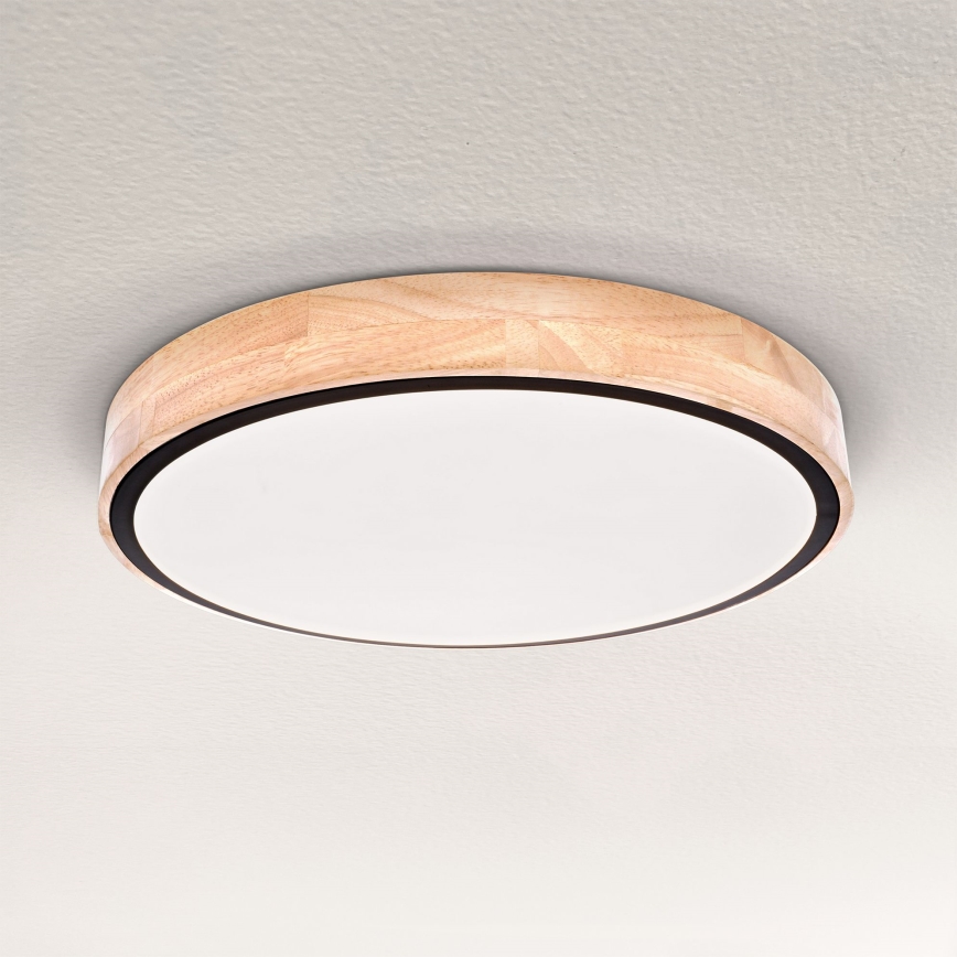 Brilagi - LED Pritemdomas lubinis šviestuvas GLORIA LED/48W/230V 3000-6500K ąžuolas diametras 40 cm + nuotolinio valdymo pultas