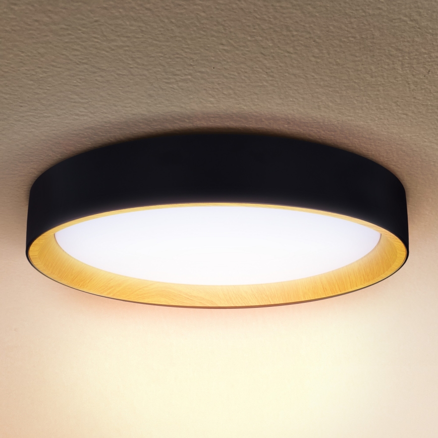 Brilagi - LED Pritemdomas lubinis šviestuvas LARIOS LED/48W/230V 3000-6500K ø 39 cm juoda + nuotolinio valdymo pultas