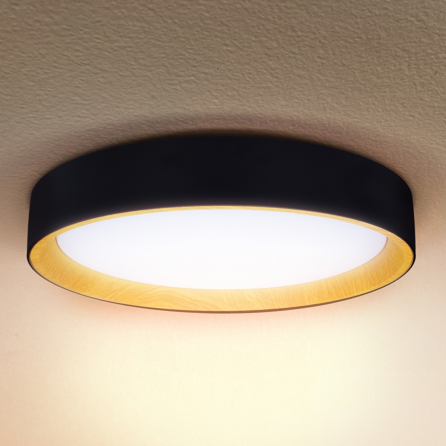 Brilagi - LED Pritemdomas lubinis šviestuvas LARIOS LED/60W/230V 3000-6500K ø 49 cm juoda + nuotolinio valdymo pultas