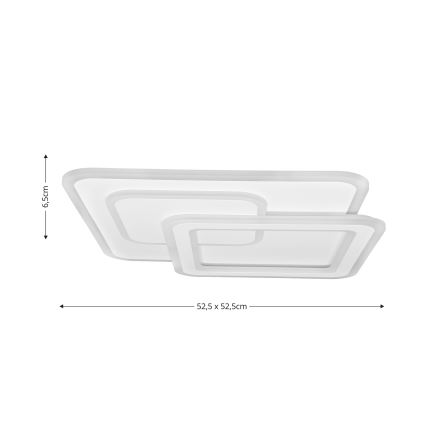 Brilagi - LED Pritemdomas lubinis šviestuvas MODERN LED/80W/230V 2700-6500K 52,5x52,5 cm + nuotolinio valdymo pultas