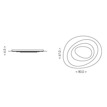 BRILAGI - LED Reguliuojamas lubinis šviestuvas MODERN MAXI LED/87W/230V 3000-6000K 67x80 cm + nuotolinis valdymas