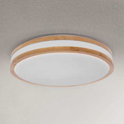 Brilagi - LED Pritemdomas lubinis šviestuvas MOLINA LED/48W/230V 3000-6500K ąžuolas diametras 38 cm + nuotolinio valdymo pultas