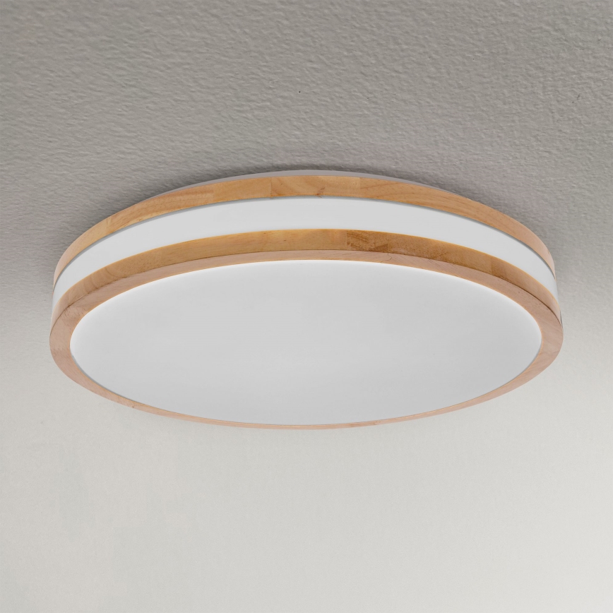 Brilagi - LED Pritemdomas lubinis šviestuvas MOLINA LED/48W/230V 3000-6500K ąžuolas diametras 38 cm + nuotolinio valdymo pultas