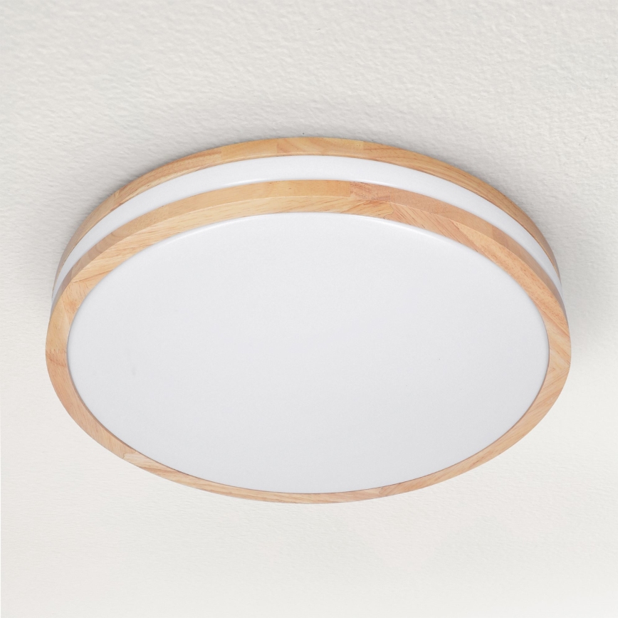 Brilagi - LED Pritemdomas lubinis šviestuvas MOLINA LED/48W/230V 3000-6500K ąžuolas diametras 38 cm + nuotolinio valdymo pultas