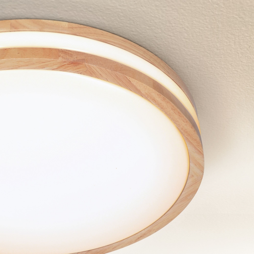 Brilagi - LED Pritemdomas lubinis šviestuvas MOLINA LED/48W/230V 3000-6500K ąžuolas diametras 38 cm + nuotolinio valdymo pultas