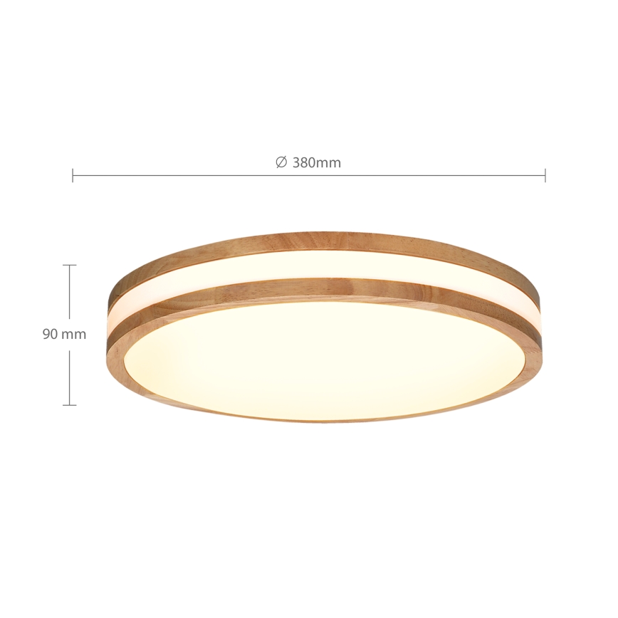 Brilagi - LED Pritemdomas lubinis šviestuvas MOLINA LED/48W/230V 3000-6500K ąžuolas diametras 38 cm + nuotolinio valdymo pultas