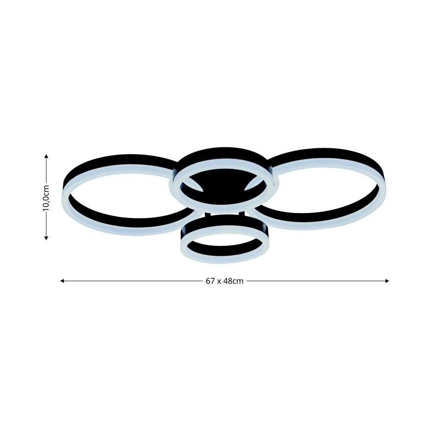Brilagi - LED Pritemdomas lubinis šviestuvas ORBITS LED/49W/230V 3000/4000/6000K + nuotolinio valdymo pultas