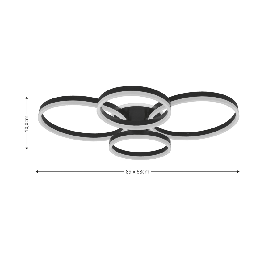 Brilagi - LED Pritemdomas lubinis šviestuvas ORBITS LED/52W/230V 3000/4000/6000K + nuotolinio valdymo pultas