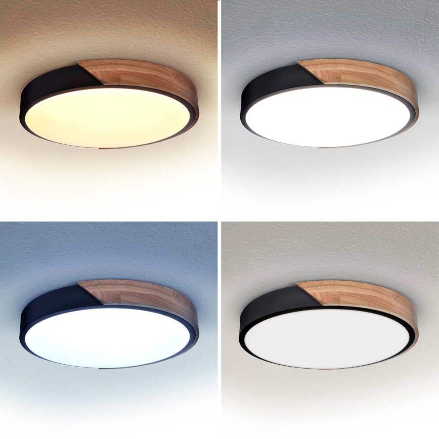 Brilagi - LED Pritemdomas lubinis šviestuvas PILANA LED/48W/230V 3000-6500K ąžuolas diametras 40 cm + nuotolinio valdymo pultas