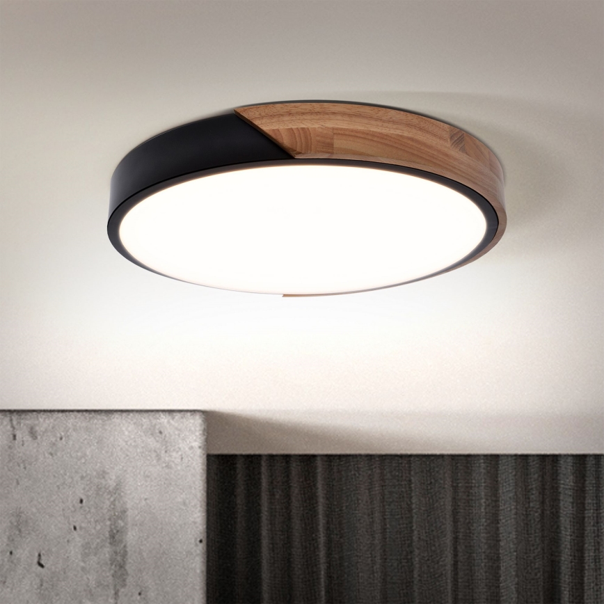 Brilagi - LED Pritemdomas lubinis šviestuvas PILANA LED/48W/230V 3000-6500K ąžuolas diametras 40 cm + nuotolinio valdymo pultas