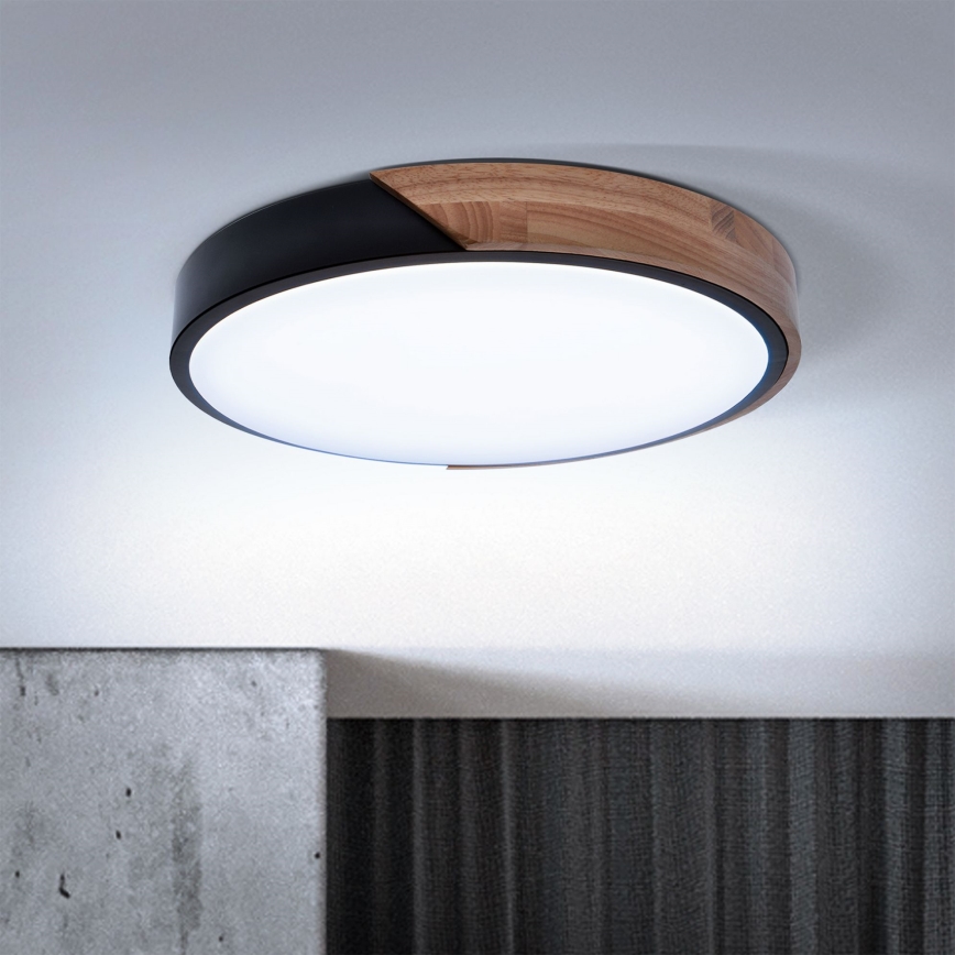 Brilagi - LED Pritemdomas lubinis šviestuvas PILANA LED/48W/230V 3000-6500K ąžuolas diametras 40 cm + nuotolinio valdymo pultas