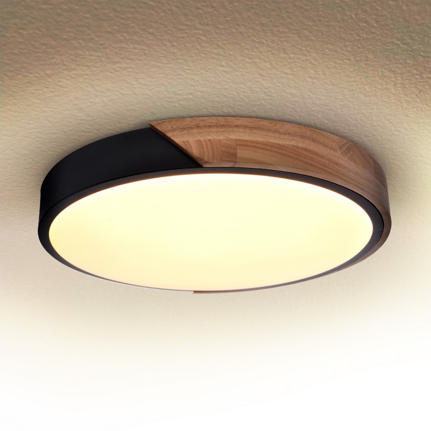 Brilagi - LED Pritemdomas lubinis šviestuvas PILANA LED/48W/230V 3000-6500K ąžuolas diametras 40 cm + nuotolinio valdymo pultas
