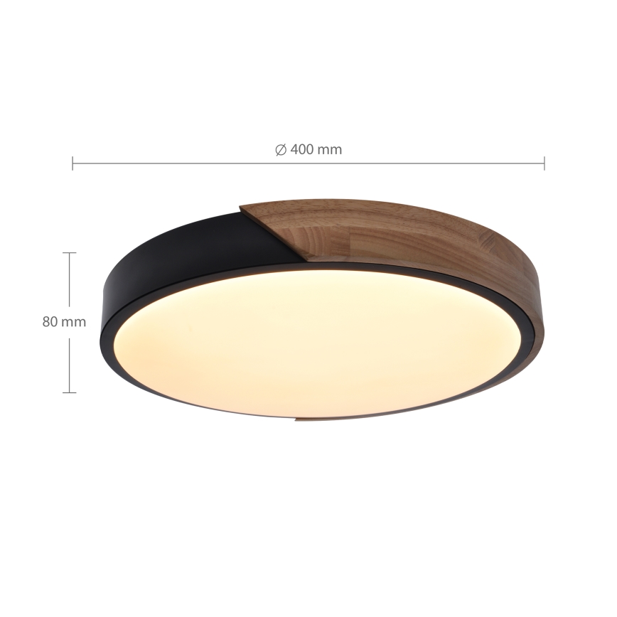 Brilagi - LED Pritemdomas lubinis šviestuvas PILANA LED/48W/230V 3000-6500K ąžuolas diametras 40 cm + nuotolinio valdymo pultas