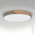 BRILAGI - LED pritemdomas lubinis šviestuvas PILANA LED/60W/230V 3000-6500K ąžuolas/kreminė skersmuo 60 cm + nuotolinio valdymo pultas