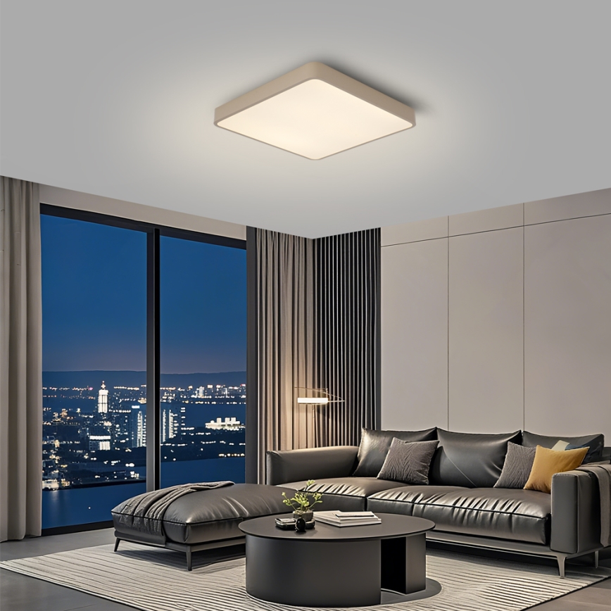 Brilagi - dimeriuojamas LED lubų šviestuvas POOL LED/36W/230V 3000-6000K 40x40 cm smėlio spalvos + nuotolinis valdymas