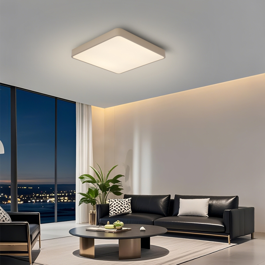 Brilagi - dimeriuojamas LED lubų šviestuvas POOL LED/36W/230V 3000-6000K 40x40 cm smėlio spalvos + nuotolinis valdymas