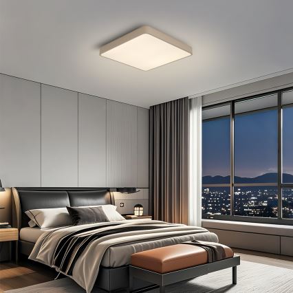 Brilagi - dimeriuojamas LED lubų šviestuvas POOL LED/36W/230V 3000-6000K 40x40 cm smėlio spalvos + nuotolinis valdymas