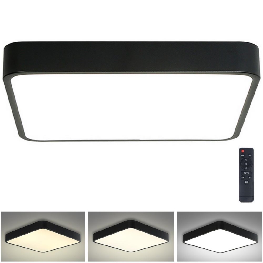 Brilagi - LED Pritemdomas lubinis šviestuvas POOL LED/48W/230V 3000-6000K 50x50 cm juoda + nuotolinio valdymo pultas