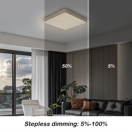 BRILAGI - dimeriuojamas LED lubų šviestuvas POOL SQUARE LED/36W/230V 3000-6000K 40x40 cm smėlio spalvos + nuotolinis valdymas