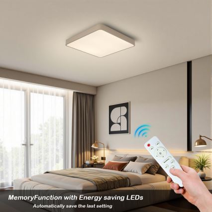 BRILAGI - dimeriuojamas LED lubų šviestuvas POOL SQUARE LED/36W/230V 3000-6000K 40x40 cm smėlio spalvos + nuotolinis valdymas