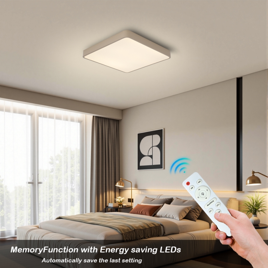 BRILAGI - dimeriuojamas LED lubų šviestuvas POOL SQUARE LED/36W/230V 3000-6000K 40x40 cm smėlio spalvos + nuotolinis valdymas
