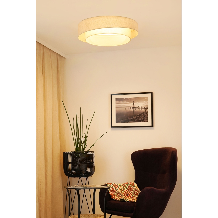 Brilagi - LED Pritemdomas lubinis šviestuvas SHINE LED/24W/230V 3000/4000/6500K kreminė + nuotolinio valdymo pultas