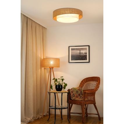Brilagi - LED Pritemdomas lubinis šviestuvas SHINE LED/24W/230V diametras 60 cm 3000/4000/6500K smėlio spalva/kreminė + nuotolinio valdymo pultas